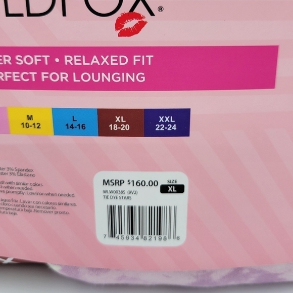 Wildfox Sweatshirt & Shorts Tie Dye Stars Lounge Set XL - Picture 9 of 10